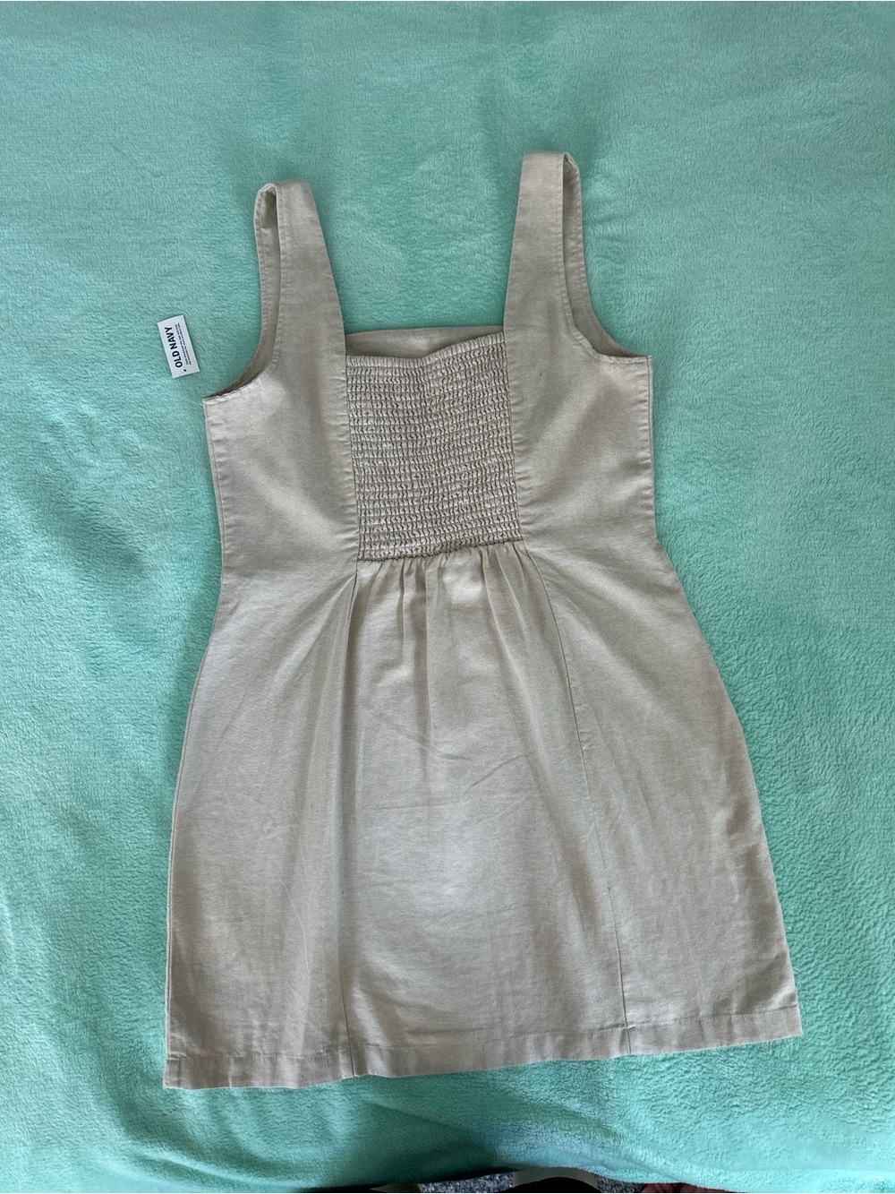 Old Navy Square-Neck Linen-Blend Mini Dress - Picture 4 of 5